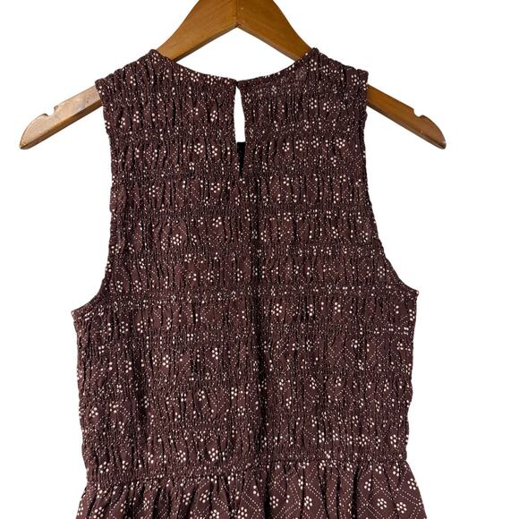 Madewell Melody Midi Dress Small Smocked Daisy Print Plum NV483 - Picture 8 of 10